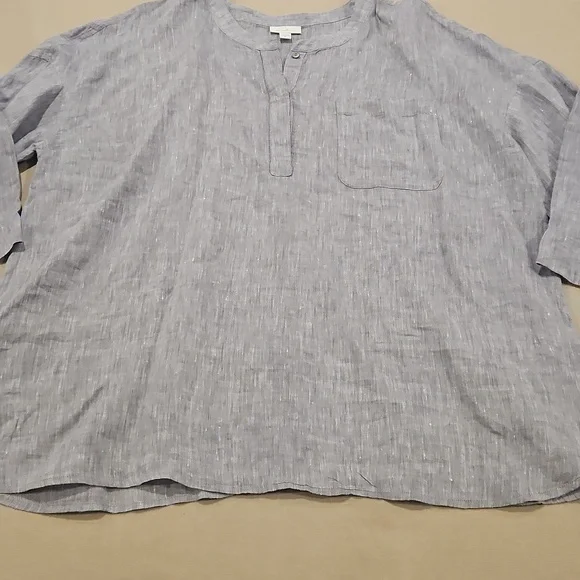J Jill linen tunic top blue Grey Size XL - Picture 4 of 11